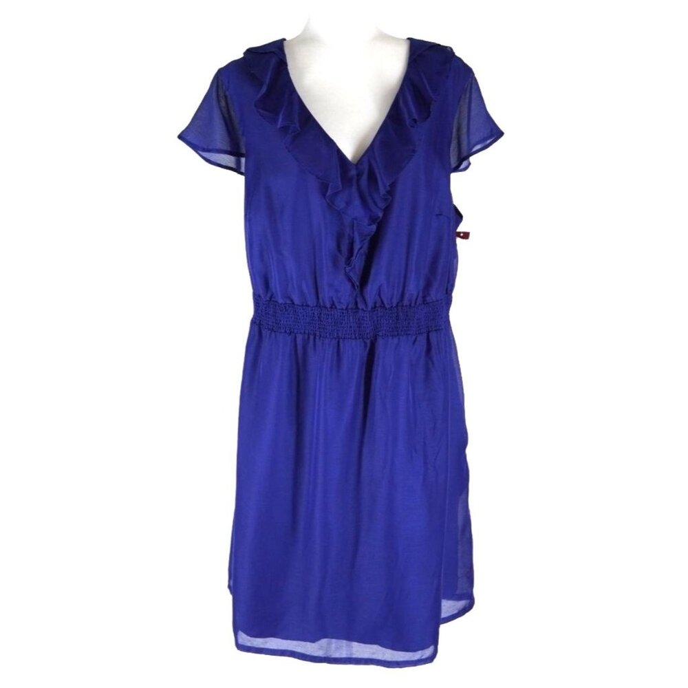 Merona Dress Womens Size (3)‎ 3X Cobalt Blue Knee Length Short Sleeves NOS